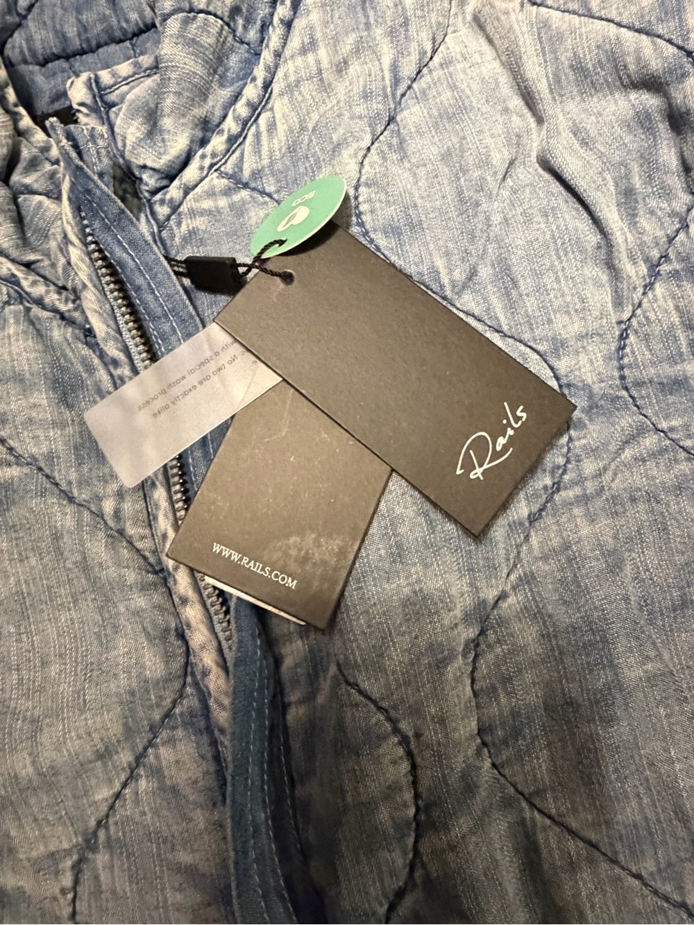 Rails Light Wash Quilted Denim Denver Jacket in Blue - Picture 6 of 8